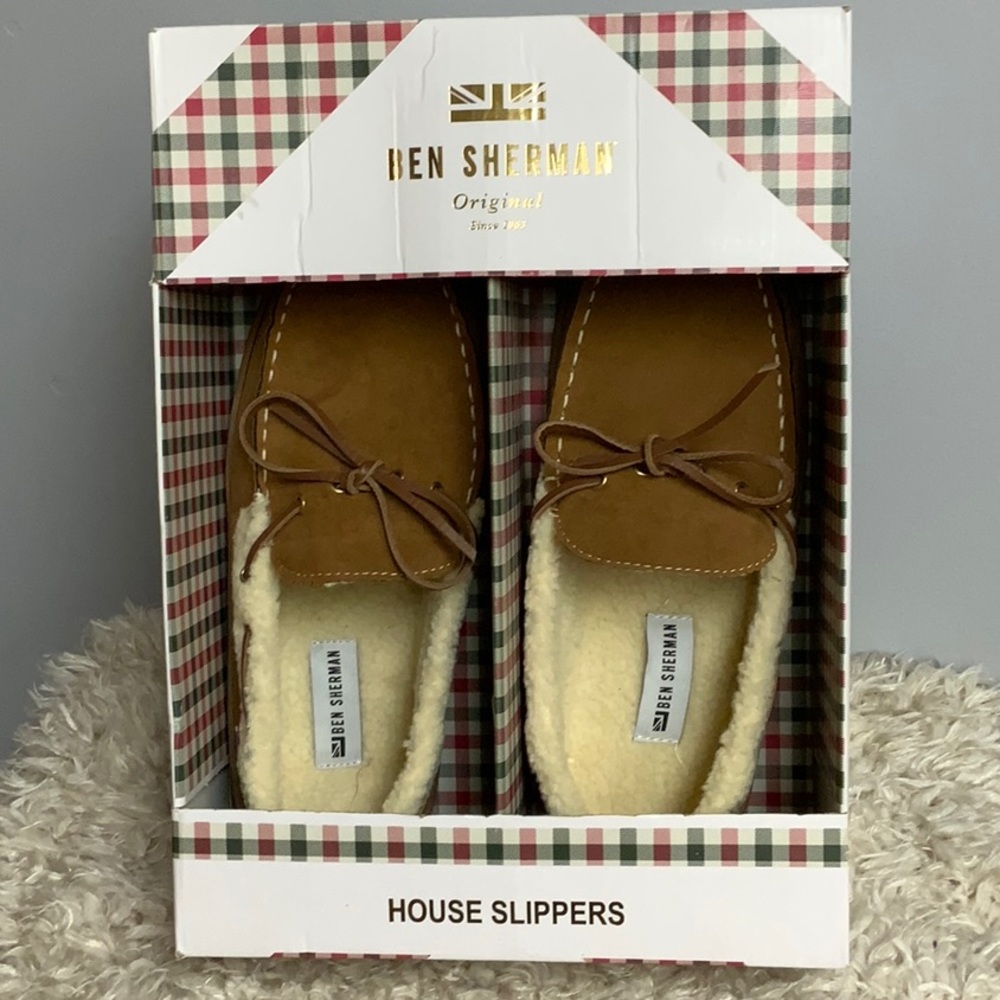NEW Mens Ben Sherman Milton Mocassin Slippers Tan Sizes 8 & 9